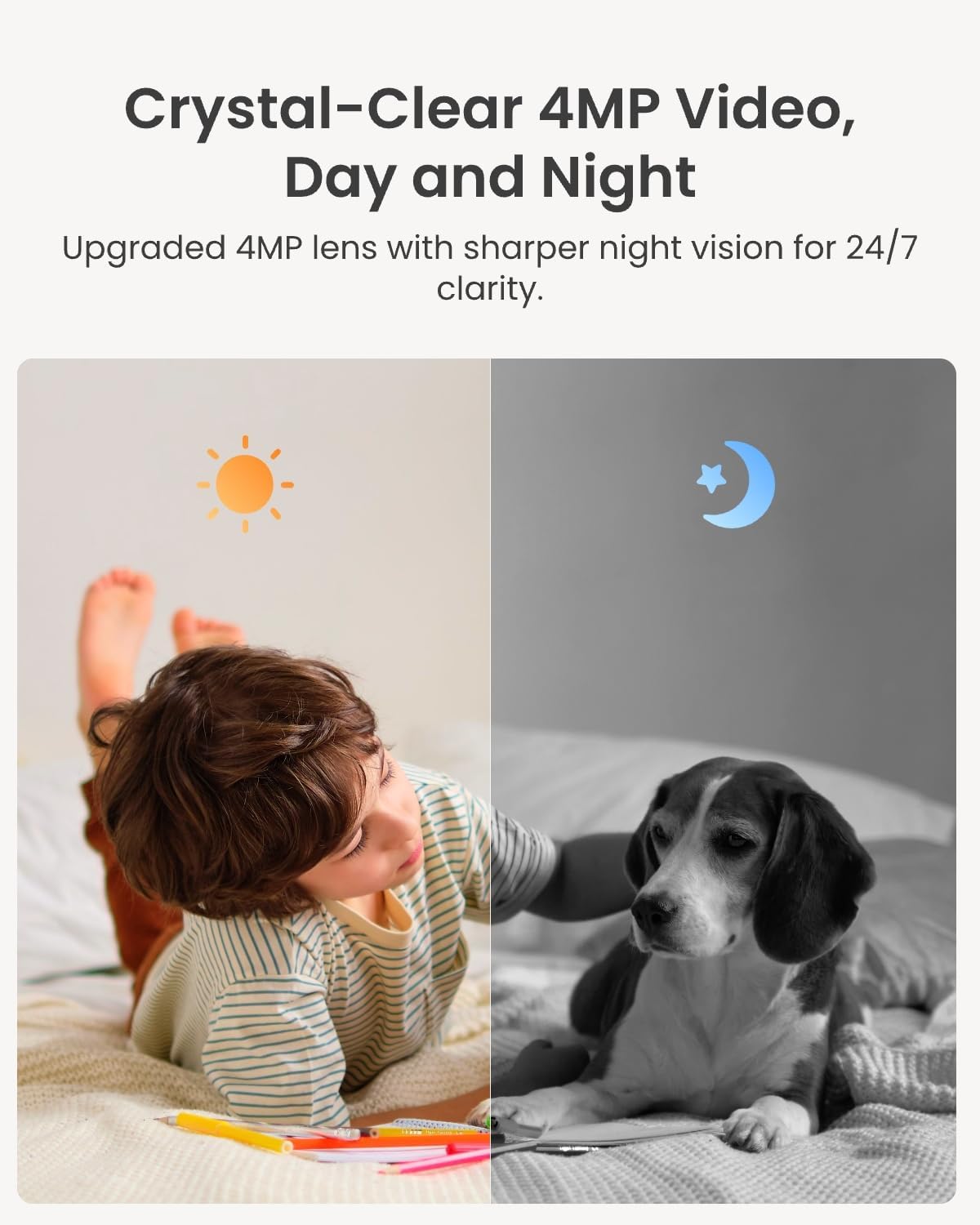 REOLINK 4MP 2K Indoor Camera E1, Plug-in WiFi 6 Security Camera | 360 Degree Pet Camera with Phone app, Baby Monitor with Person/Pet/Cry Detection, Night Vision, 2-Way Talk, Local Storage