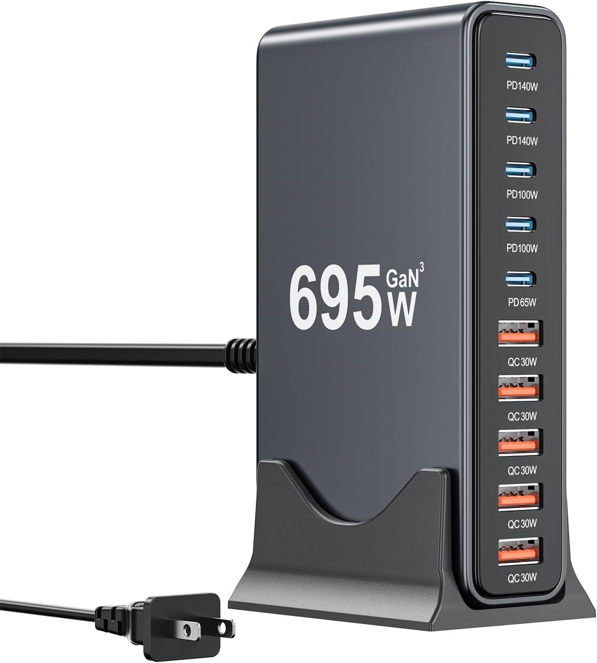 1000W USB C Charger Block,10-Port USB C GaN Multiple Port Charging Station