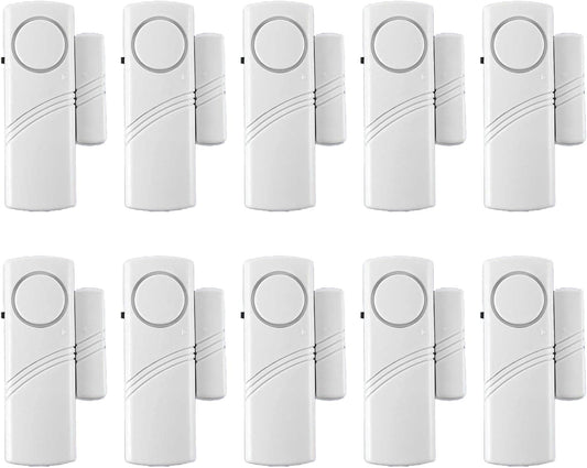 10 Pack Window & Door Alarm Bell, Wireless Sensor Door Window Burglar Alarm | 90DB Window & Door Alarm Bell,for Bedroom, Garage, Apartment, Dorm, RV & Office,Kids Safety
