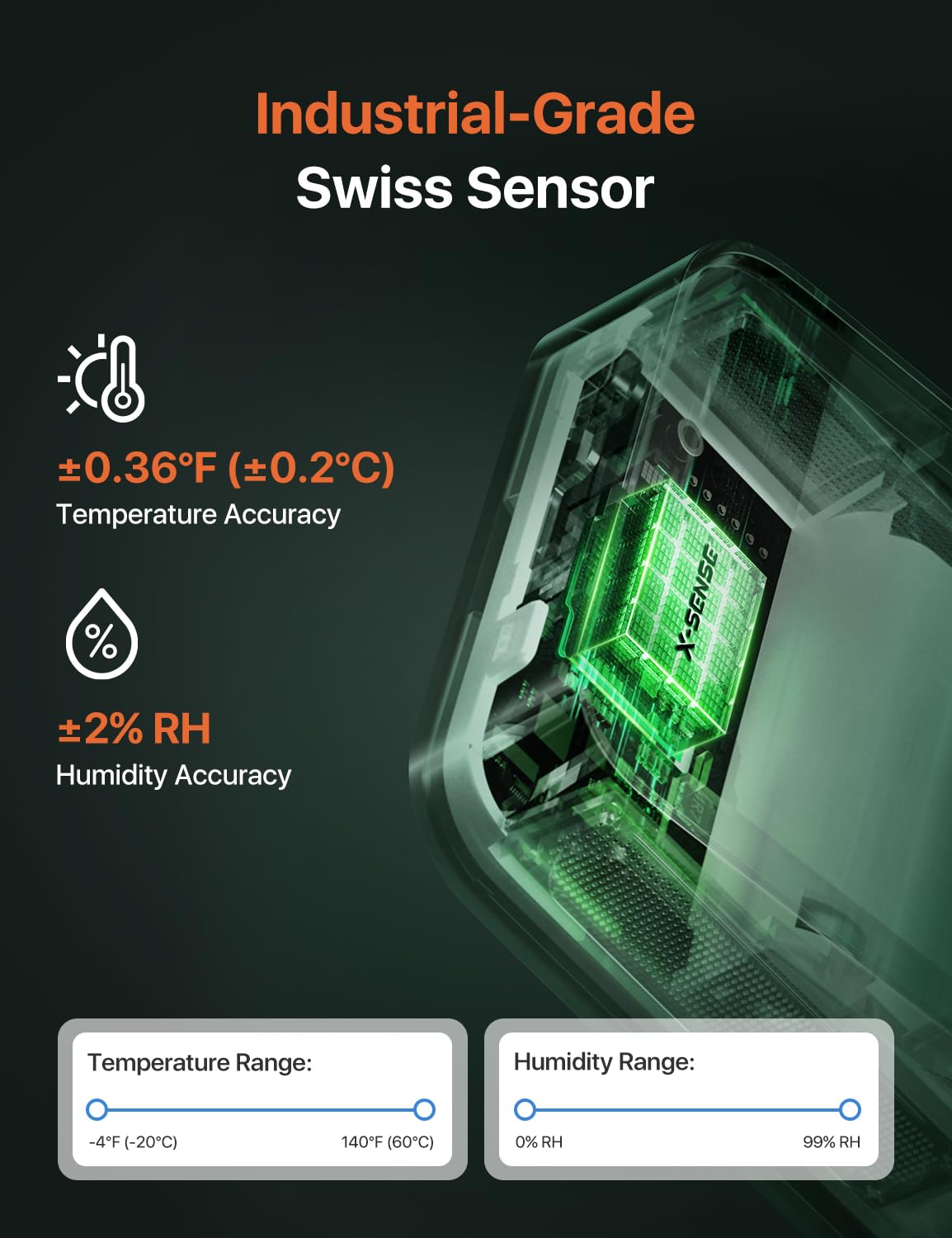 X-Sense Wi-Fi Thermometer Hygrometer with LCD, 3 Sensors & Base Station