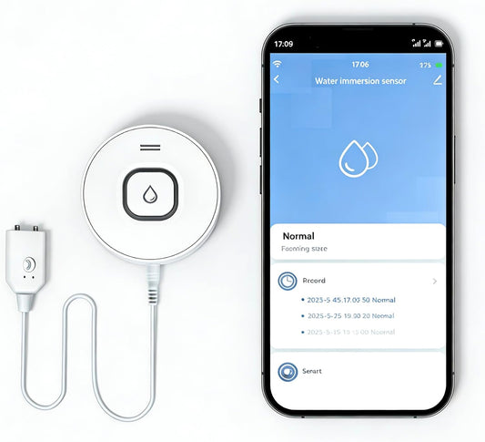 Wi-Fi Water Leak Detector, 100dB Adjustable Audio Alarm Sensor, Sensitive Leak & Drip Alert with Remote Email & APP Notification, for Home and Basement 1PC