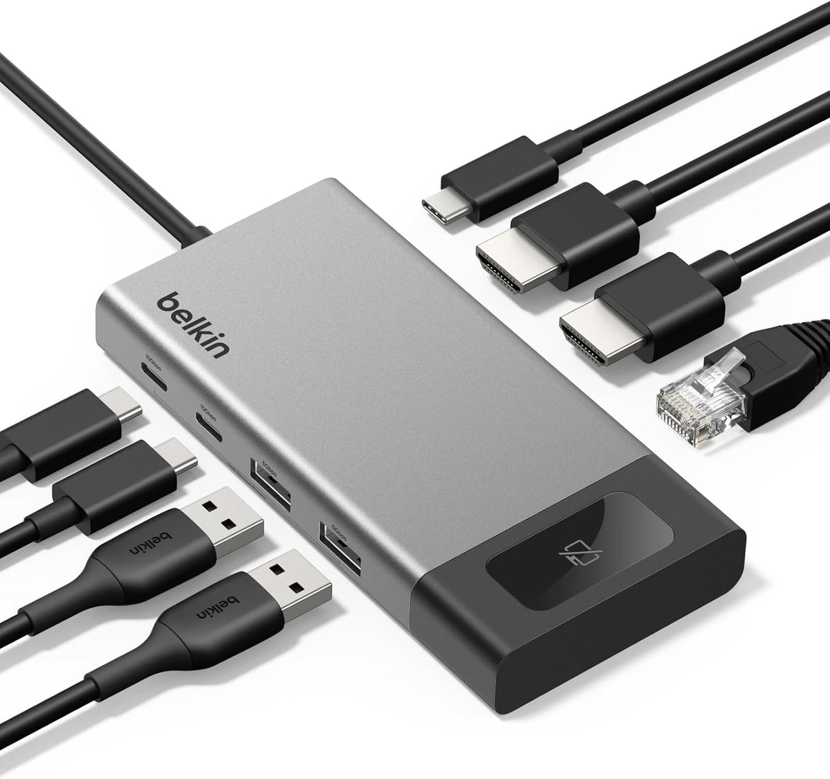 Belkin USB C Hub, 11-in-1 Multi-Port Laptop Dock with 4K HDMI, DP, VGA, USB C Docking Station with 100W Power Delivery, USB A, Gigabit Ethernet, SD, MicroSD, 3.5mm Port For MacBook Pro, Air and More