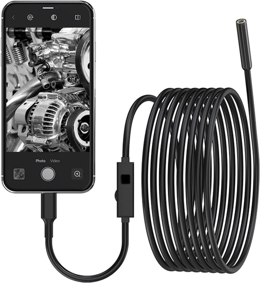 1920P HD Dual Lens Endoscope Camera Semi-Rigid Snake Cable IP67 Waterproof 8LED Lights Dimmable HD Industrial Pipeline Inspection Probe Compatible with Smartphones Endoscope Camera (9.9ft)