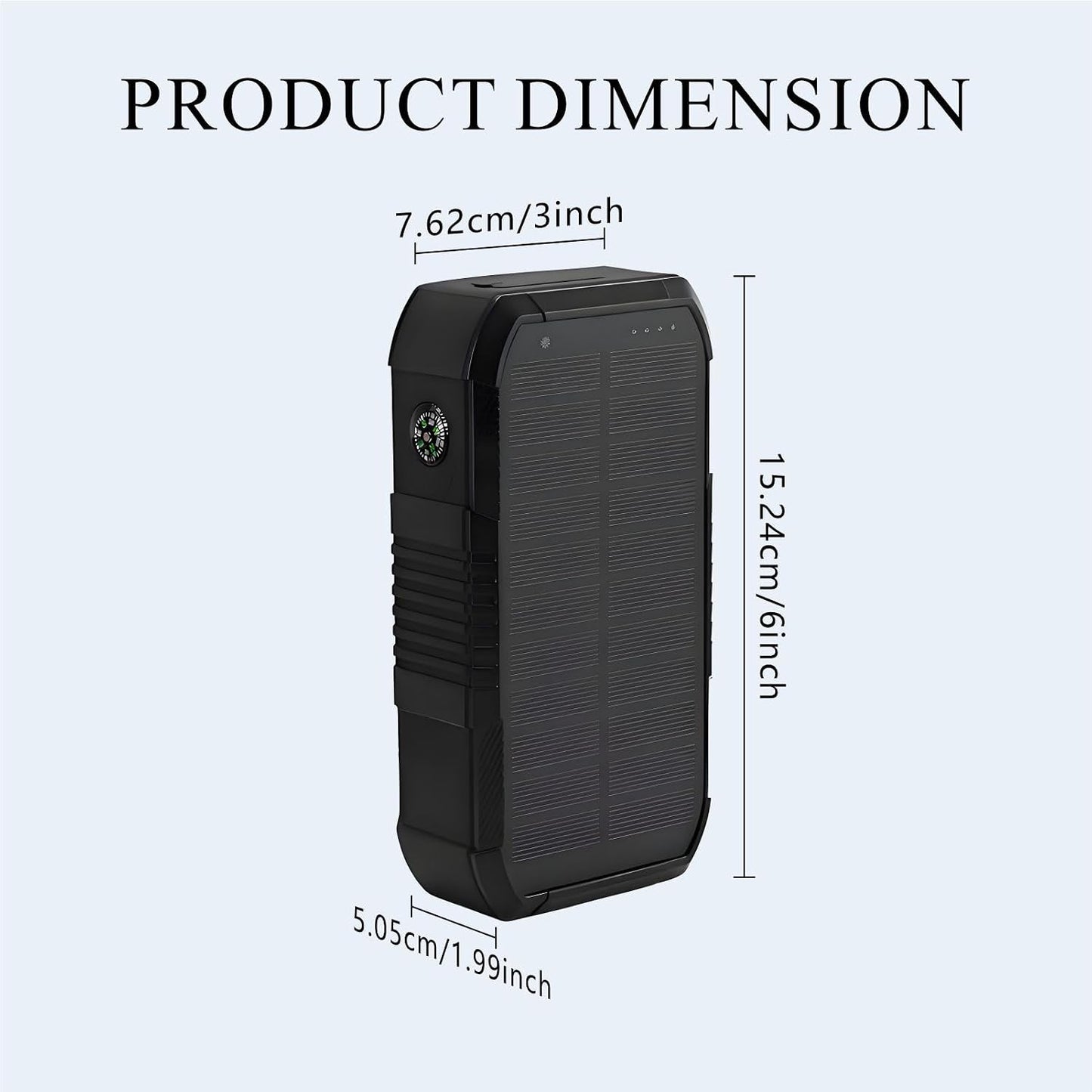 Solar Power Bank 66800mAh Built in Hand Crank for Camping and Hiking | Fast Charge,4 Built in Cable, 5 Outputs & 3 Inputs Multi Device Charging,Camping Essentials/SOS/Flashlight/Compass,Waterproof