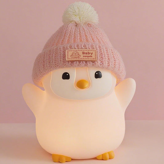 Penguin Night Light for Kids, Squishy Silicone Nursery Lamp | Touch Control, 24-Hour Battery, 20-Min Timer, 3000K Warm LED, BPA-Free Silicone, Nursery Decor, Gift for Kids