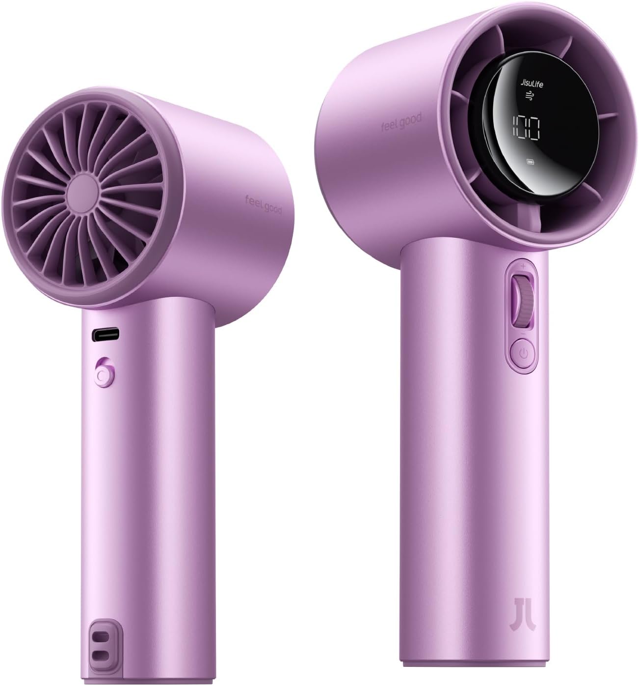 JISULIFE Handheld Fan Pro1S - Next-Gen Airflow: Up to 40H Runtime | Electroplated ABS-Luxury Shine, 1-100 Speed Scroll Wheel, 5000mAh-Portable Fan for Travel, Gifts for Women(Chrome Purple,1Pc)