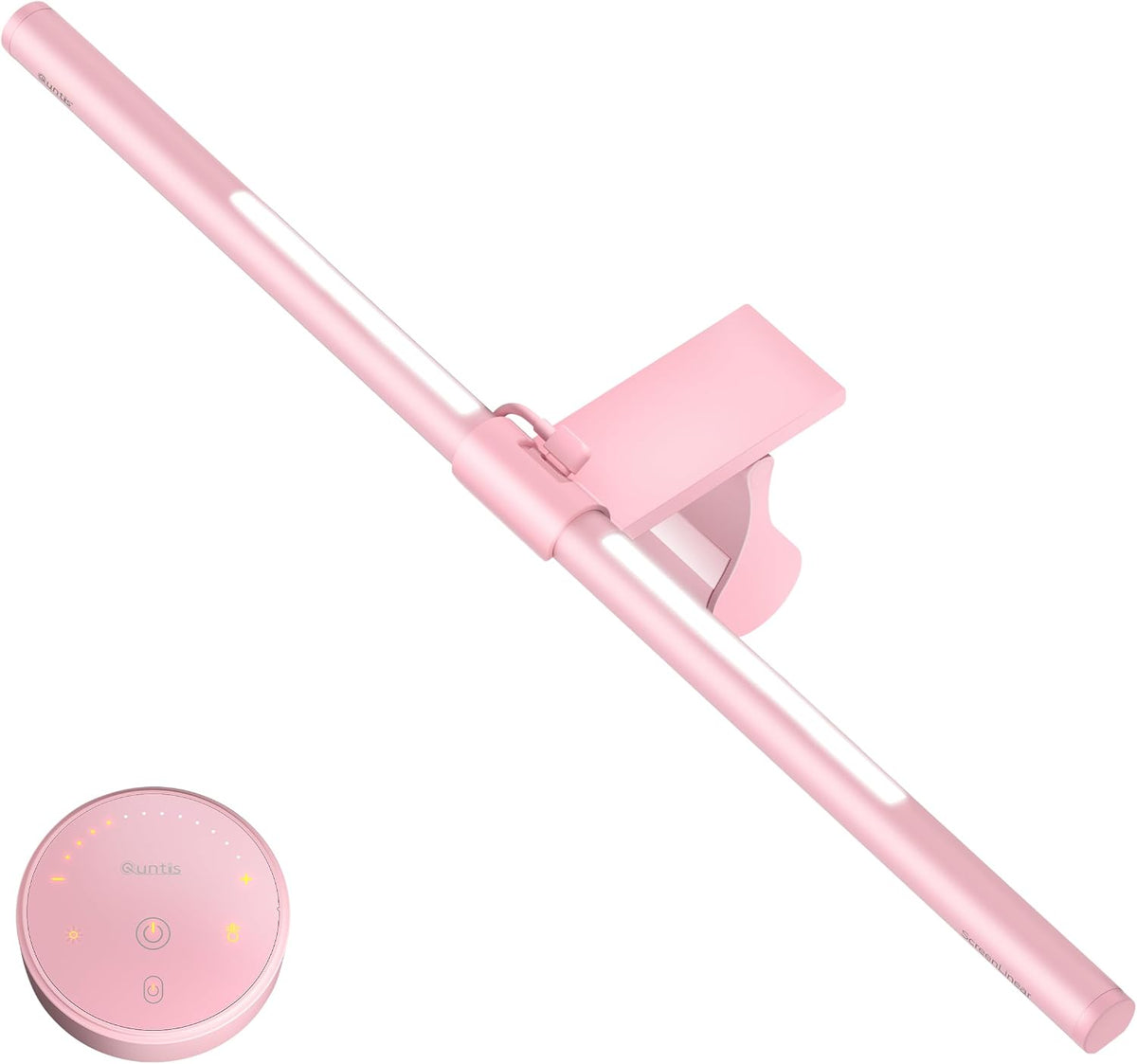 Quntis Pink Monitor Light Bar with Backlight, Desk Light Bar with Remote