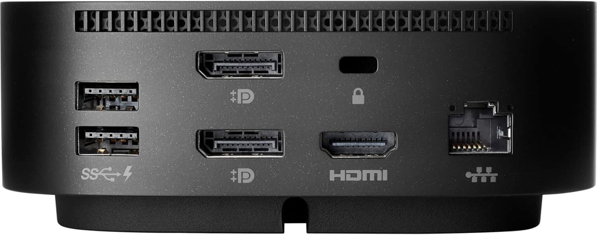HP Docking Station for Laptop Dual Monitor and Charging Bundle - HP USB-C G5 Essential Dock 72C71AA#ABA with 120W Adapter, HDMI, DisplayPort, USB-C Cables & Microfiber Cleaning Cloth