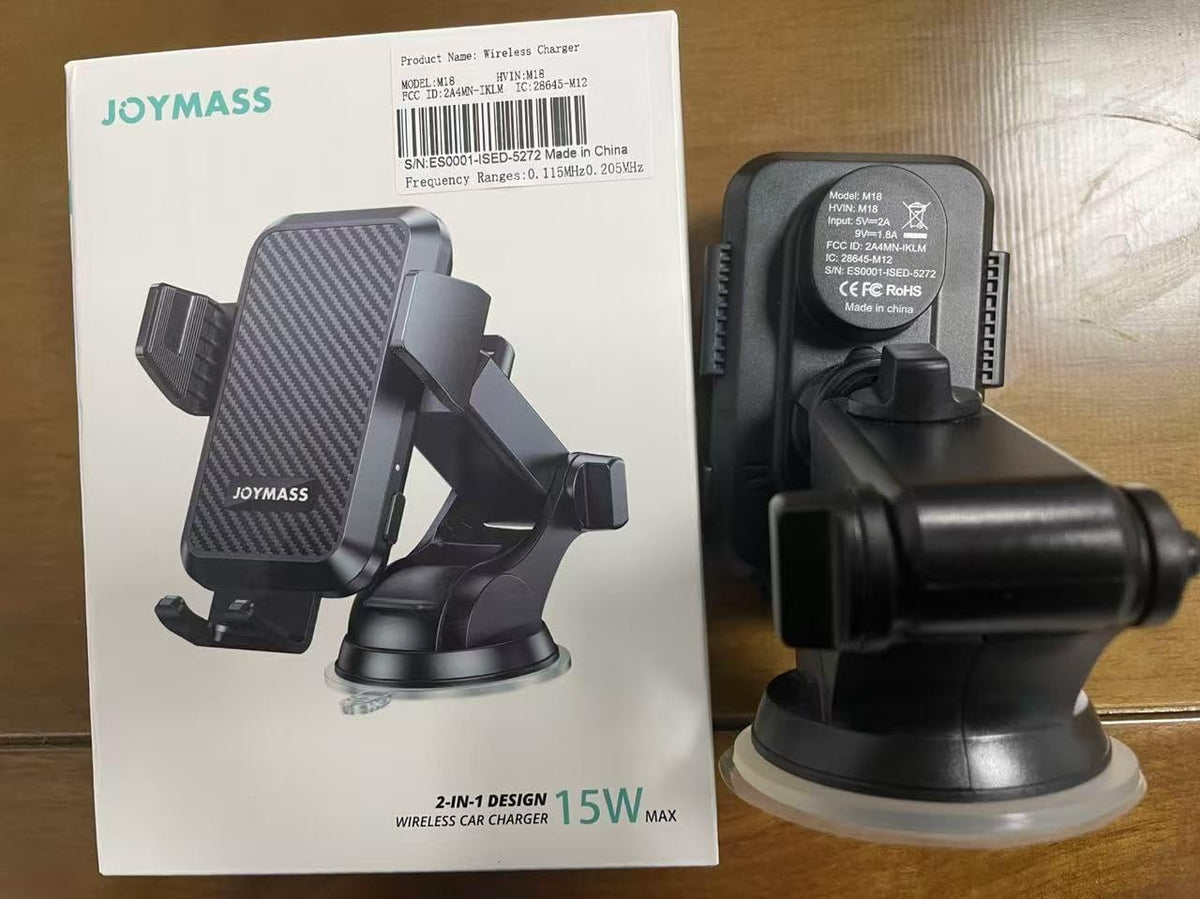 JOYMASS Wireless Car Charger, Phone Holders for Your Car, 15W Auto Clamping Phone Mount Car Accessories for iPhone 16 15 14 13 12 Mini Pro Max 11 XR XS, Samsung Galaxy S24 Ultra S23 S22+ Note 20, etc