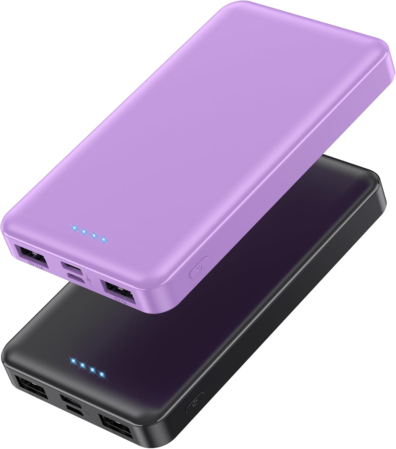 [2 Pack]Portable Charger Power Bank 10000mAh,Slimmer USB C in&amp;Out Fast Charging Portable Phone Charger,Travel Essentials Backup External Battery Pack for iPhone 17/16/ 15/14/13/12,Galaxy S24,Android