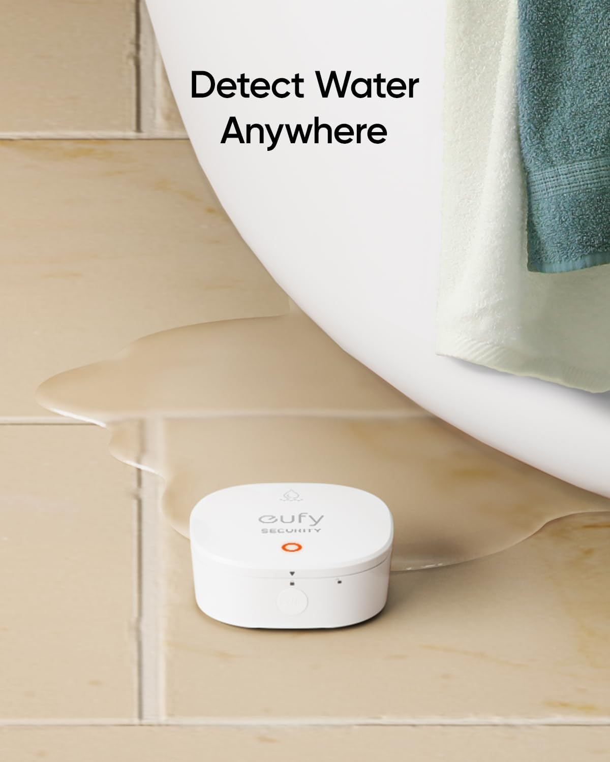 eufy Security Water and Freeze Sensor with Remote Alerts, IP65 Waterproof, 2-Year Battery Life, HomeBase Required, Compatible with HomeBase 2 and 3, Optional 24/7 Protection Service, App Control