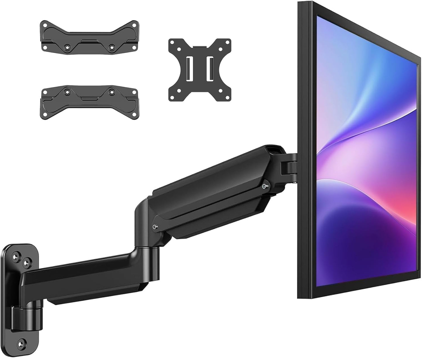 HUANUO Computer Monitor Wall Mount for 22"-35" Screens, Gaming Wall Mount Monitor Arm Holds up to 26.4lbs, Vesa Mount with Tilt, Swivel, Rotation, Supports 75x75mm, 100x100mm, 200x200mm, Black