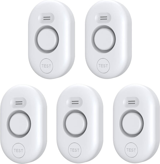 5 Pack Water Leak Detectors for Home, 100dB Water Sensor Alarm for Basement | Flood Leakage Detection Devices for Pipe/Drain/Sink/Faucet Drip Alert,Floor Flooding in Bathroom/Kitchen/Toilet/Laundry Room
