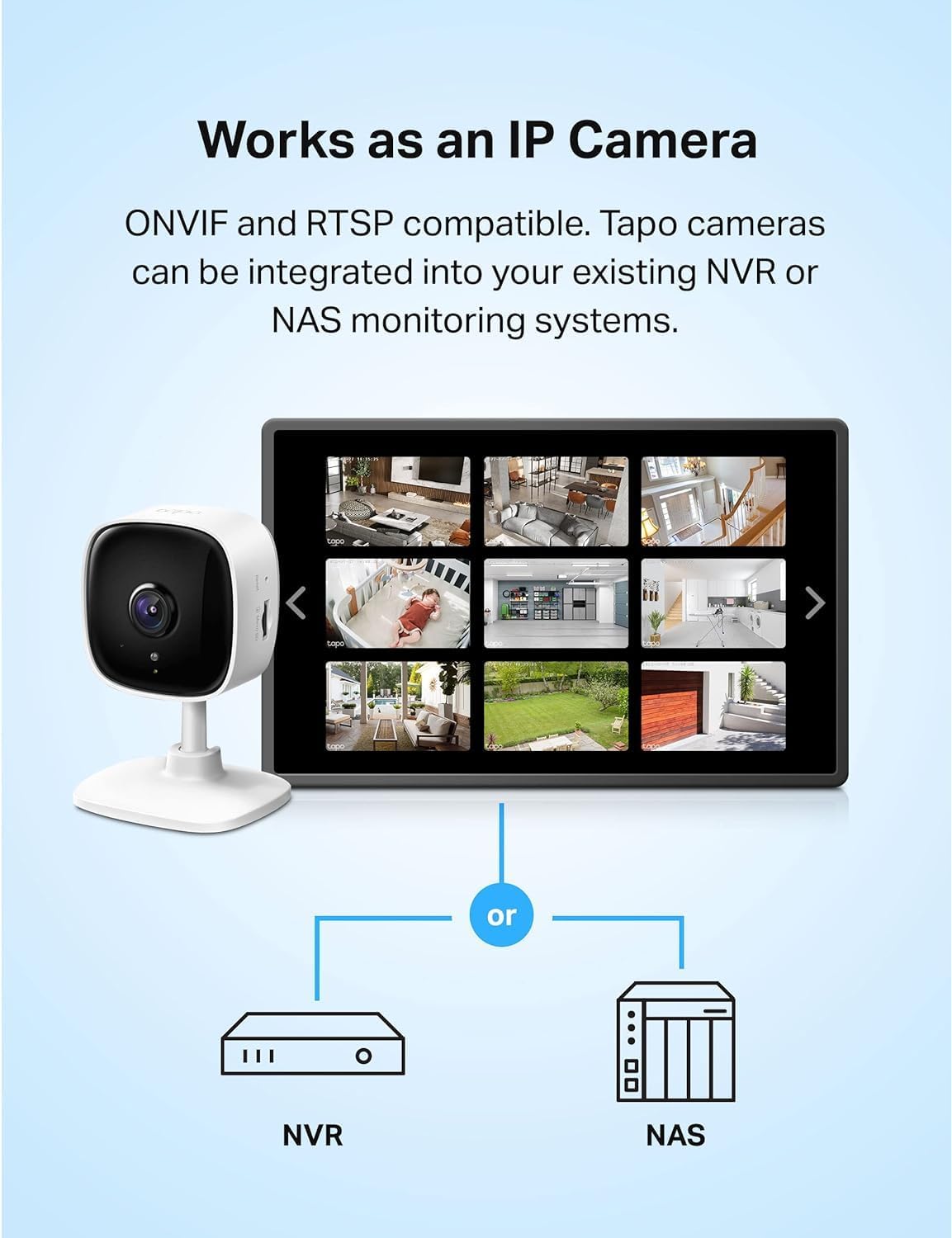Tapo 2K Indoor Security Camera, Baby Monitor, Dog Camera, Wired, C110P2