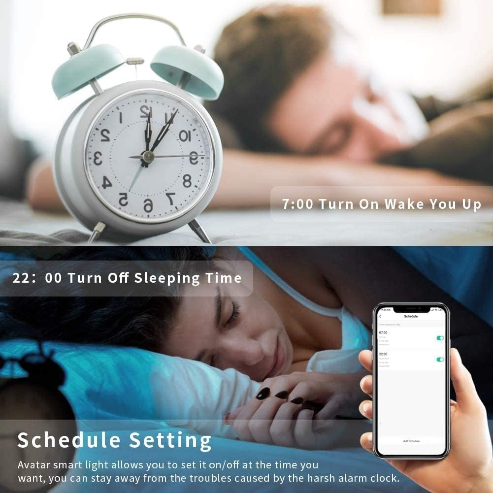 2 Pack E12 LED Light Bulb Compatible w/Google Siri Alexa Light Bulb 5W Type B Smart Bulb RGBCW 16 Million Color Changing Bulb 2.4G WiFi B11 Candelabra Bombillos Work w/Smart Life AvatarControls APP