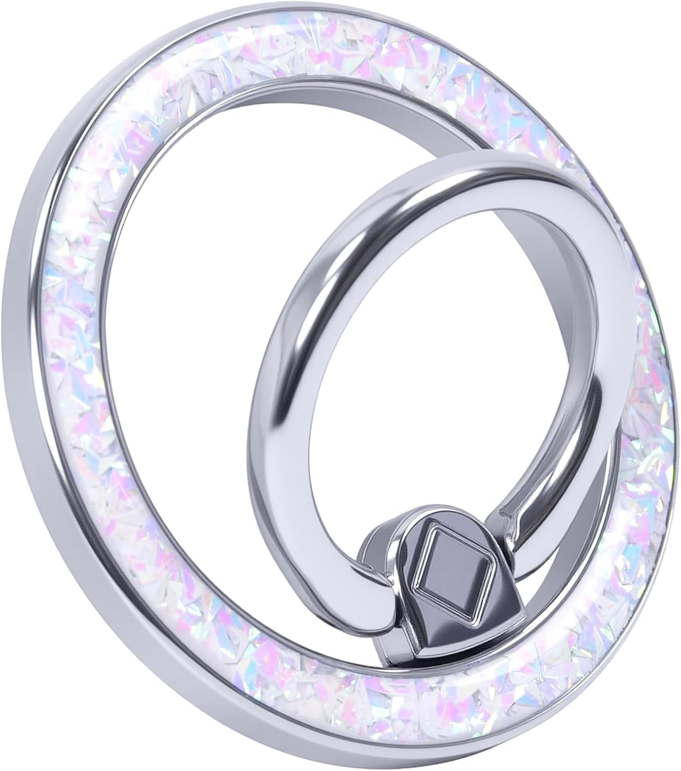 Magnetic Phone Ring for MagSafe Grip [Super Magnet] Gold Twinkle Design Ring Holder Stand, magsafe pop Socket (Colorful and Dazzling)