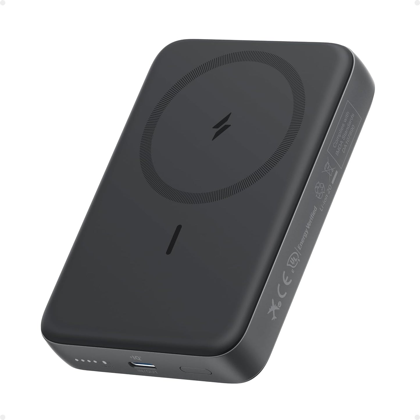 Anker Zolo Magnetic Power Bank,10,000mAh Magsafe Portable Charger | Compact Wireless Battery Pack with 30W Max Fast Charging, Skin-Friendly and Durable Design for Travel