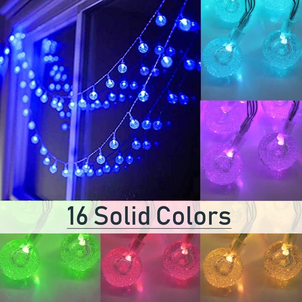 Mocalido 50ft Color Changing Globe String Lights Indoor, Hanging Colored Lights for Bedroom 75 LED USB Powered with Remote, Classroom Fairy Lights, Camping Tent Decor