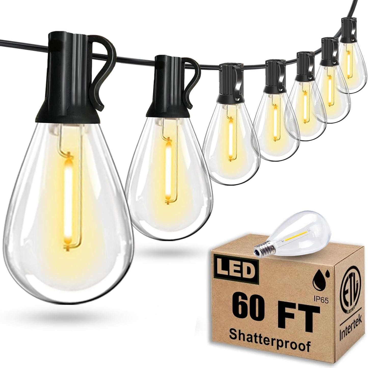 Tenmiro 200FT Outdoor String Lights, Ultra Long LED Patio Lights with Shatterproof High Brightness S11 Edison Bulbs, Outside Hanging Light Waterproof for Backyard Deck Porch Party Decor 2700K