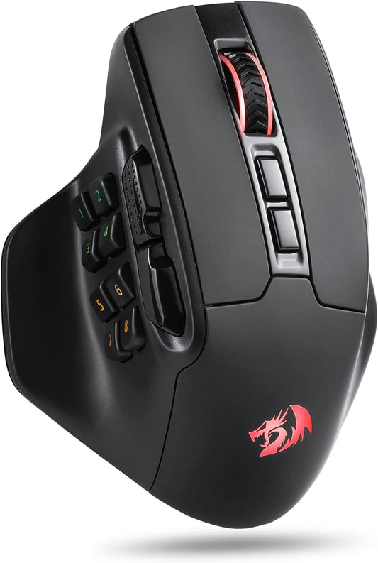 Redragon M811 PRO Wireless RGB Gaming Mouse 26K DPI Remapping Keys | Cable-Free 0 Delay Dedicated for FPS Gamers, Custom Macro Keybinds, Vibing Backlight, Ergonomic Grip Body Comfort