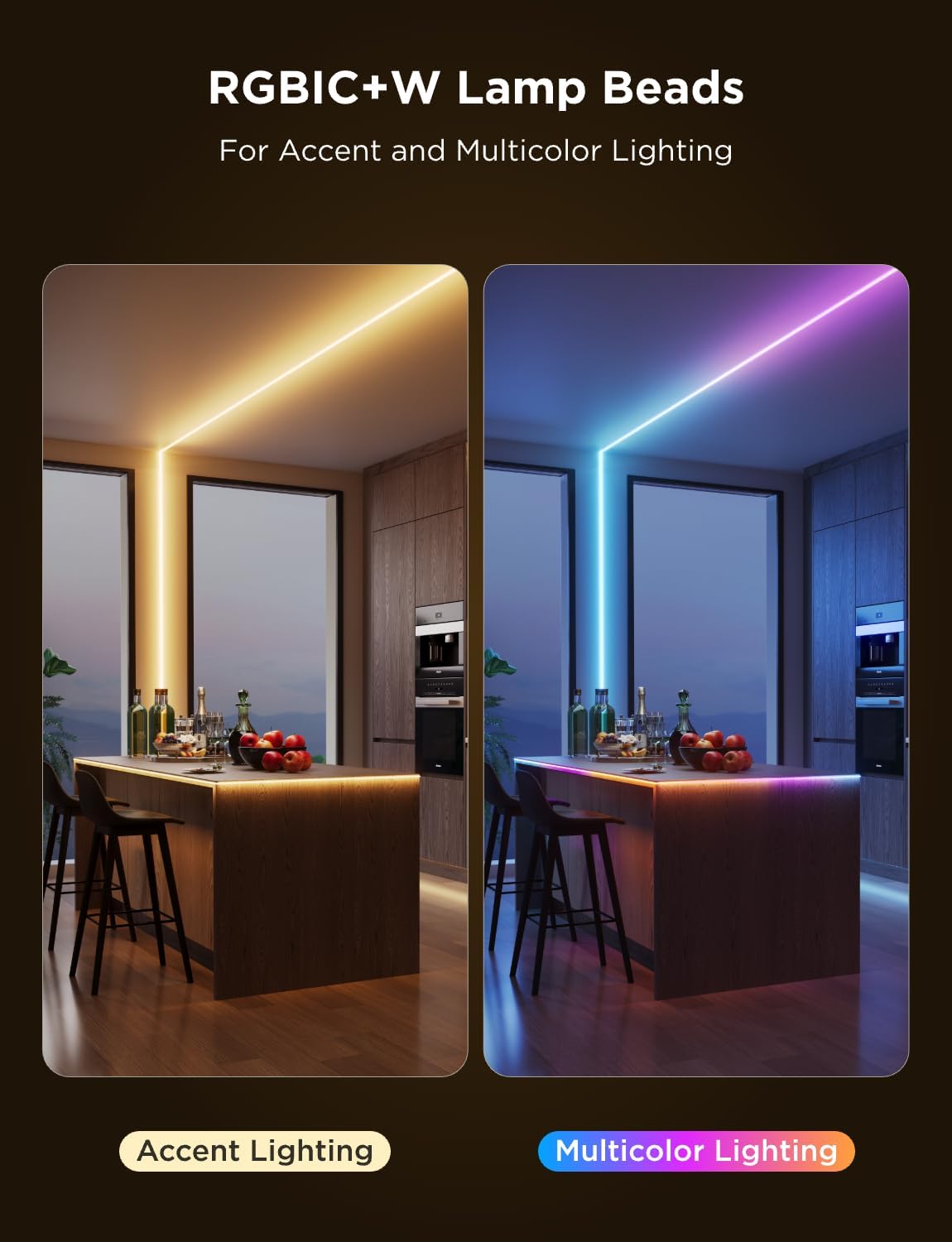 Govee 9.8ft COB LED Strip Light Pro, RGBICW Light with Warm White, WiFi | Work with Alexa, Google Assistant and Matter, Smart Strip Lights, LED Lights for Bedroom, Color Changing