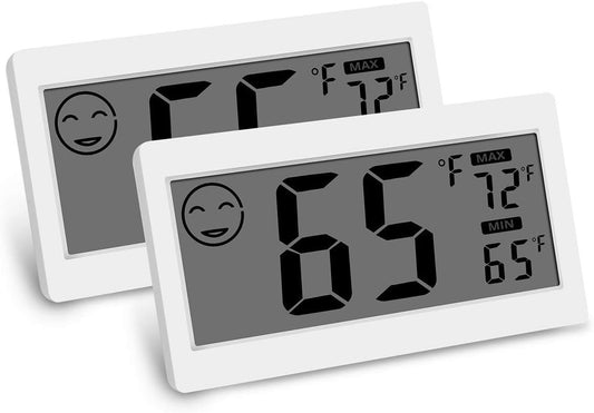 Digital Thermometer Indoor Hygrometer Room Temperature Monitor Humidity Gauge with Big Screen Stand Wall Hanging Magnet Greenhouse House Kitchen Car