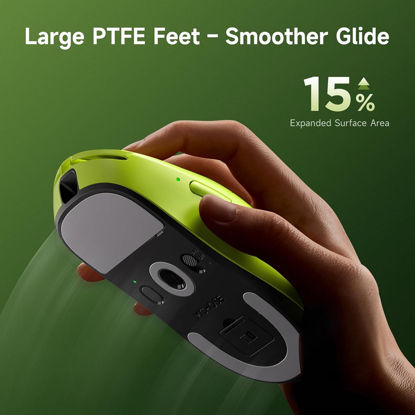 MCHOSE A7 V2 Pro Wireless Gaming Mouse Esports 59g, PAW3395, 26K DPI, TOPSPEED Wired 8K/Wireless 1K Polling, 130 Hour Battery Life PC/Mac White