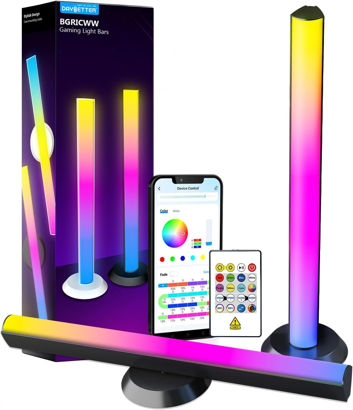 DAYBETTER Smart LED Light Bar,RGBICWW WiFi TV Light Bars for Room,Gaming