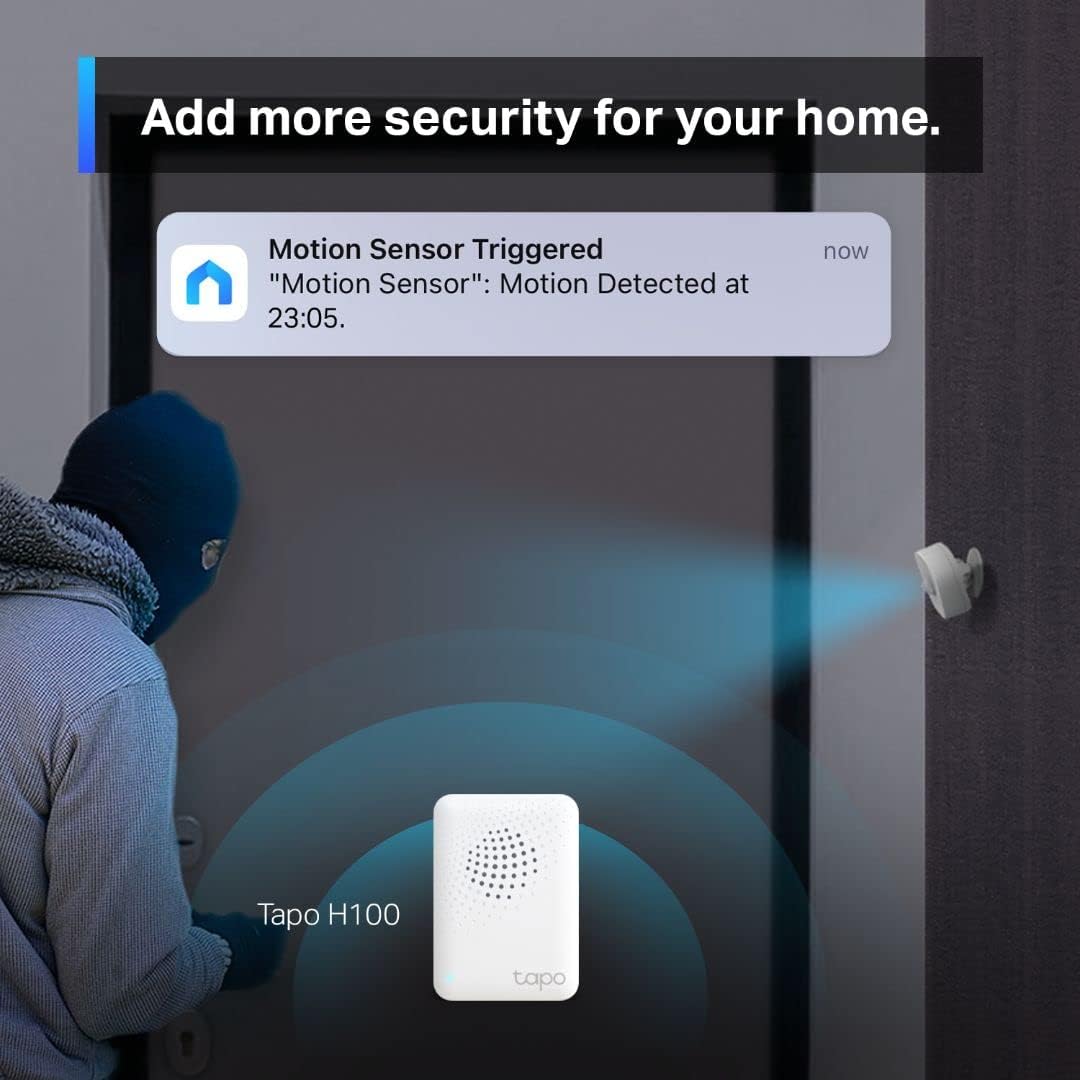 TP-Link Motion Sensor Starter Kit: Motion Sensor T100 + Hub H100 (Long Battery Life, Wide Range Detection, Adjustable Sensitivity, Real-Time Notification, Smart Action)