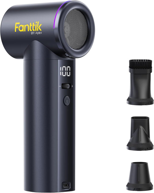Fanttik B11 Apex Electric Air Duster | High-Performance Motor, 100-Speed Adjustable, One-Tap Booster, 42.12Wh Battery for PC, Workshop & Car Interior