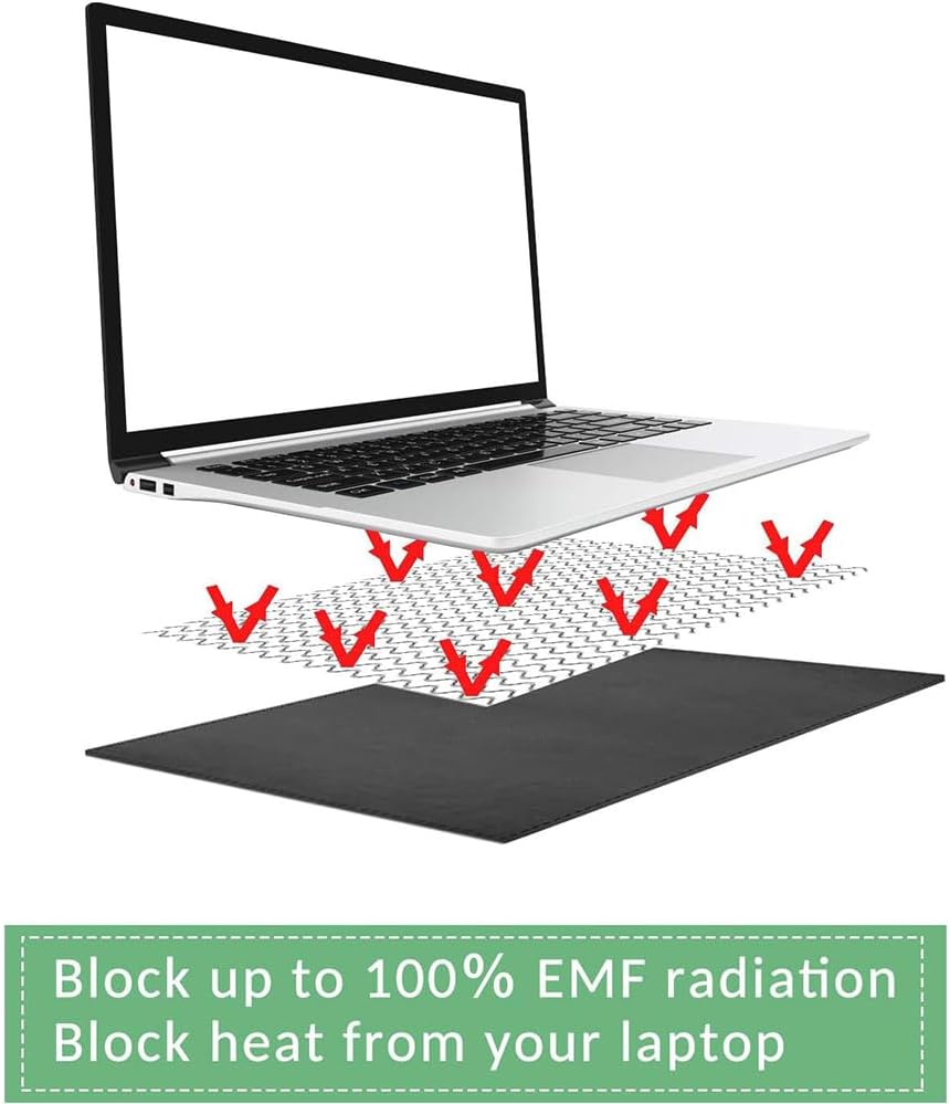 Laptop Pad Protection Pad, Multi-Directional Shielding Technology, Protect The Body from The Impact of Emf, Protect & Heat Shielding Suitable for Computer Pad, Tablet, Phone (12"x16")