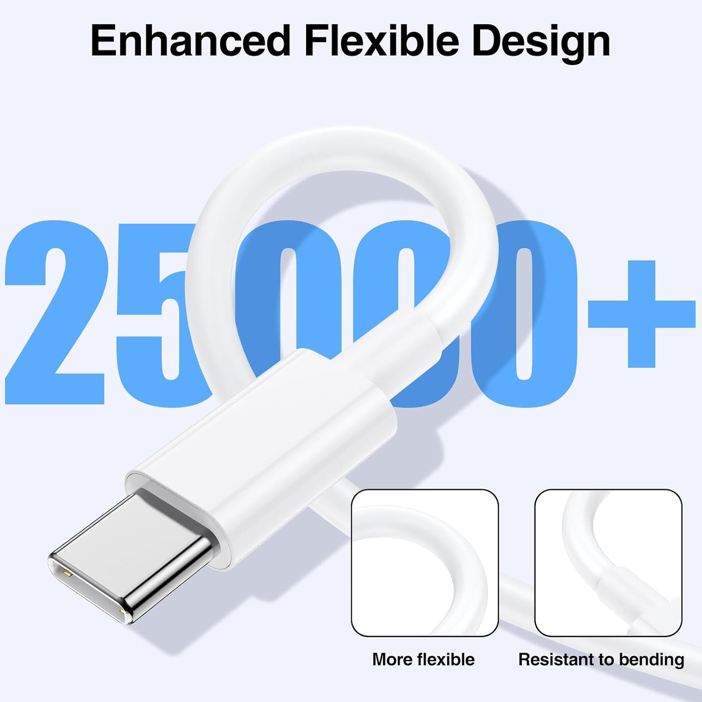 2pack 10ft USB C to C Cable, 60W Type C to Type C Fast Charging Cord for iPhone 17 16 15 Pro, Pro Max, Plus, iPad Pro, MacBook Air 13 inch, iPad Pro, Air, for Samsung Galaxy S25 and More