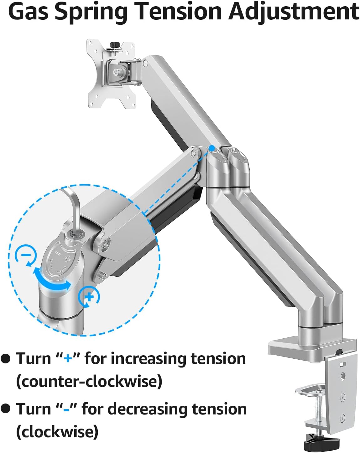 MOUNTUP Dual Monitor Desk Mount, Die-Cast Aluminum Fully Adjustable Double Monitor Arm, Computer Monitor Stand Fits 2 Screen 17 to 32 inch - Each Arm Holds 4.4-19.8LBS