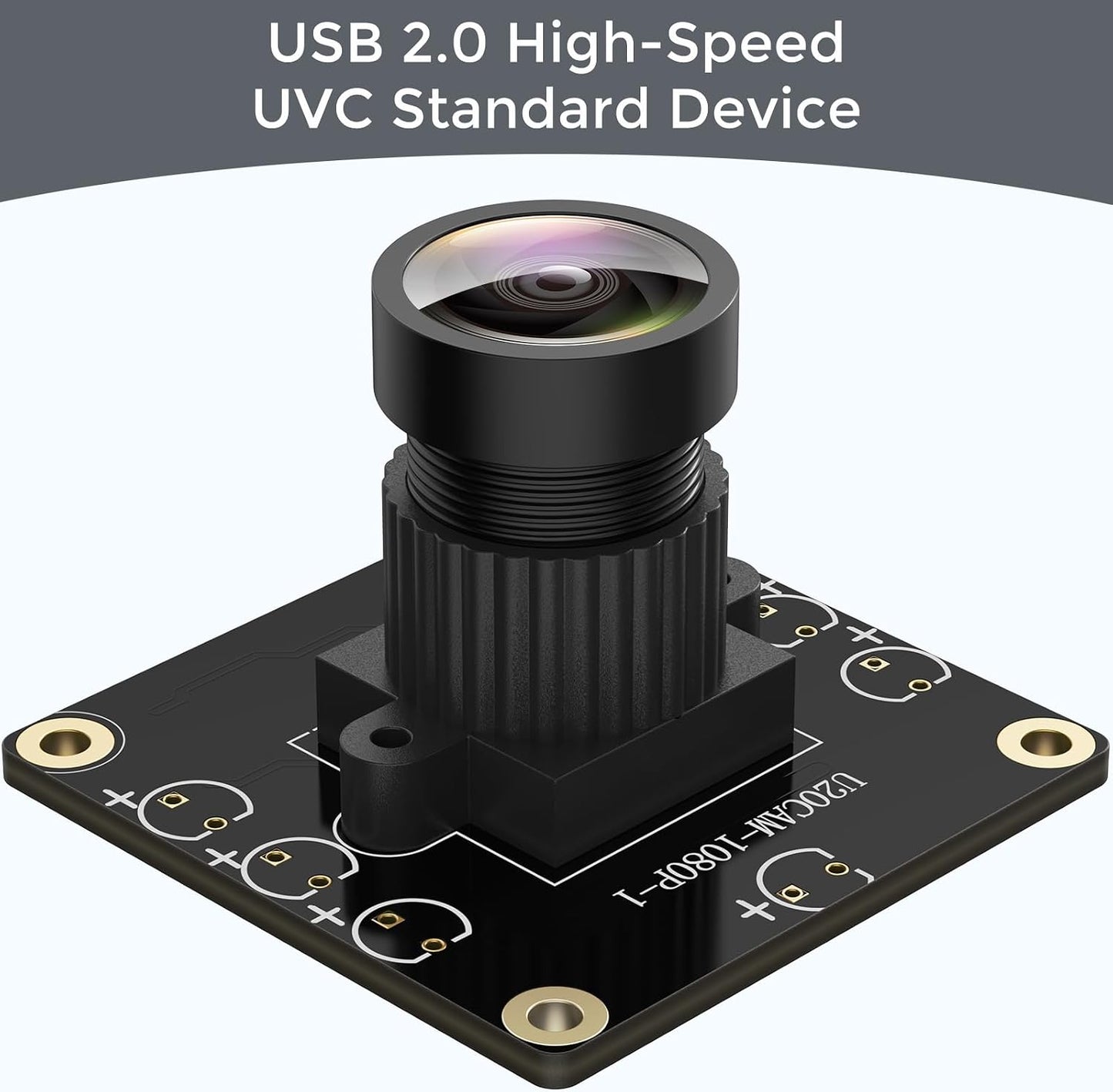 1080P USB2.0 UVC Camera, 130° Wide Angle Camera, Plug & Play for PC, Raspberry Pi, Jetson Nano and SBCs. Support Windows, Linux, Android and Mac OS.