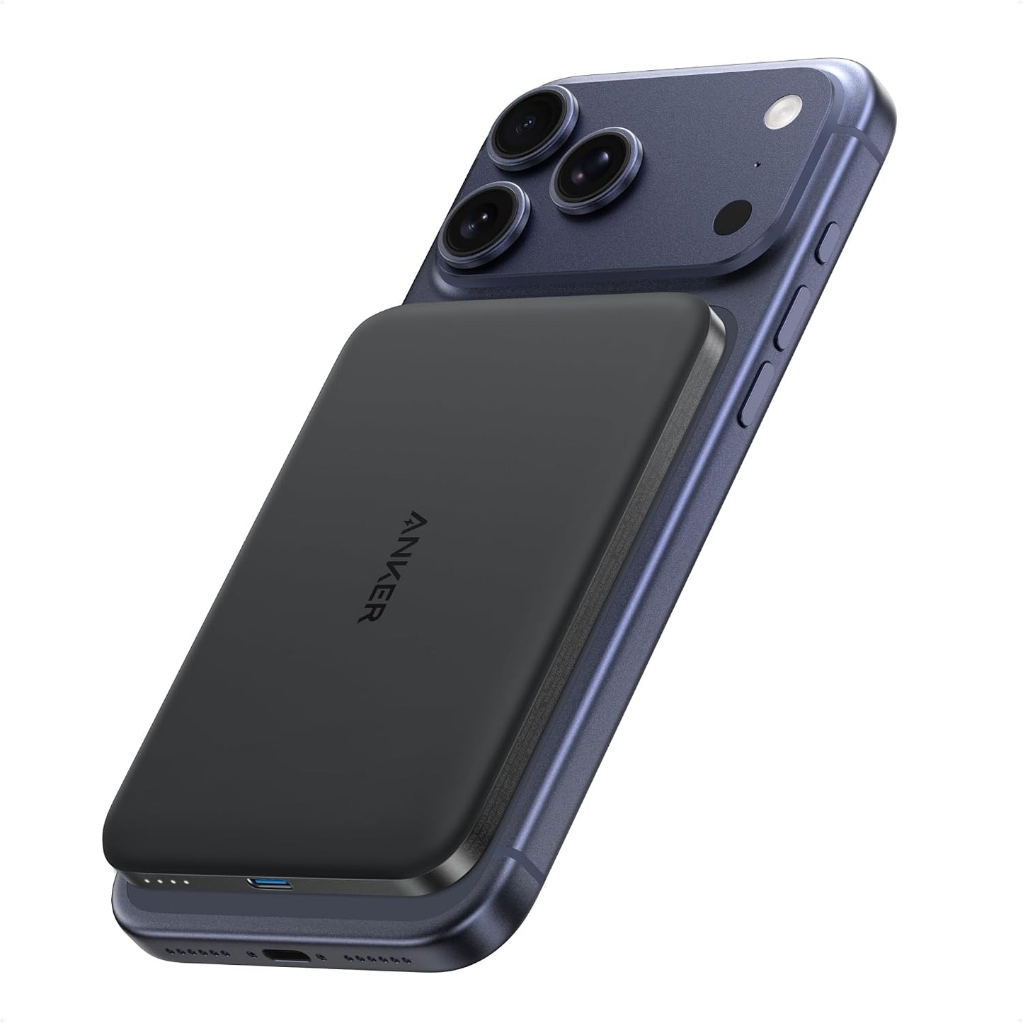 Anker Nano Magnetic Power Bank, 5,000mAh Qi2-Certified 15W Portable Charger | Ultra-Slim Wireless Battery Pack with Ergonomic Design, Compact for Travel, for iPhone 17 / 16 Series and More
