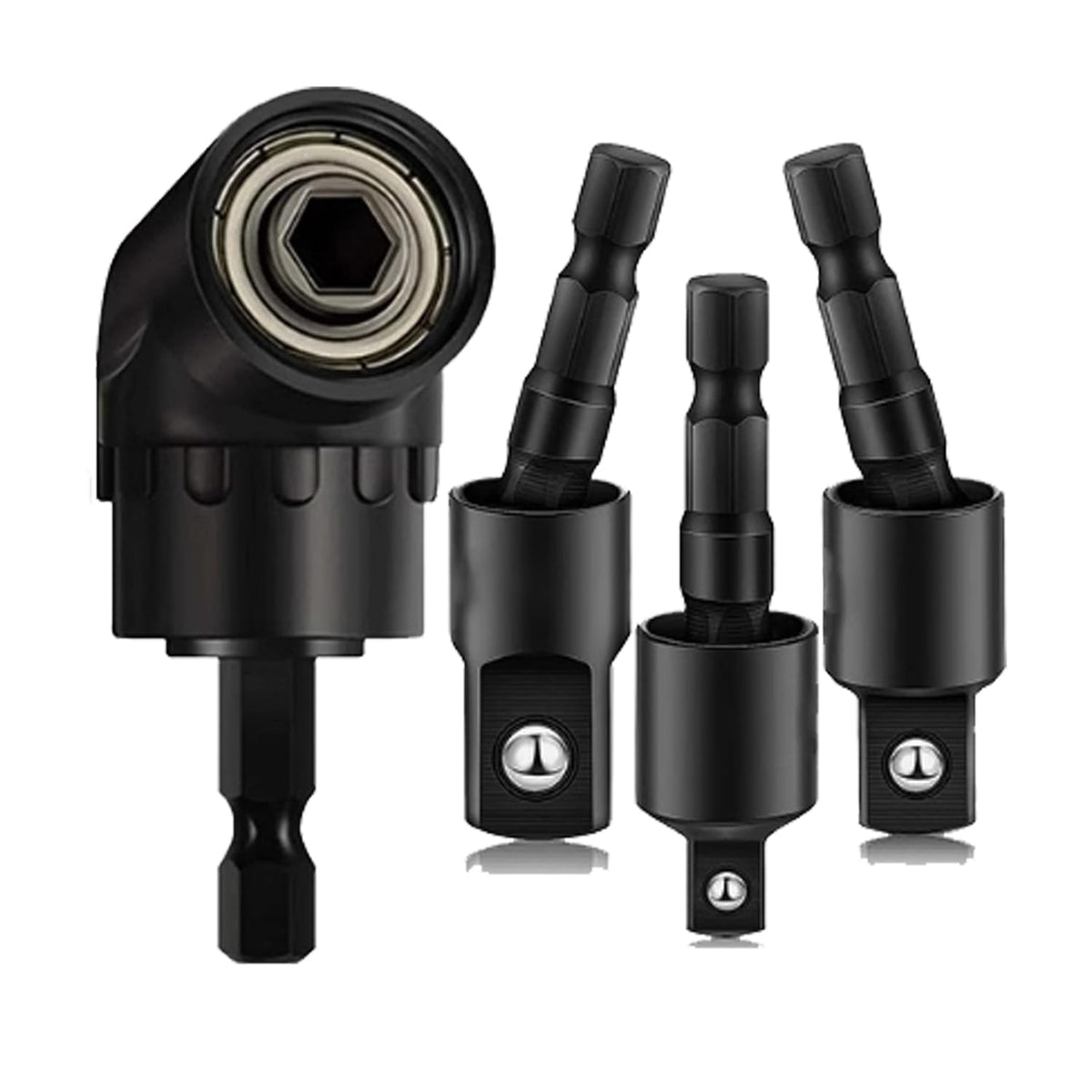 17Pcs Flexible Drill Bit Extension Set with Strong Magnetic Bit Holder, 105° & 360° Right Angle Drill Adapter, Rotatable Screwdriver Bits, for Tight Spaces DIY