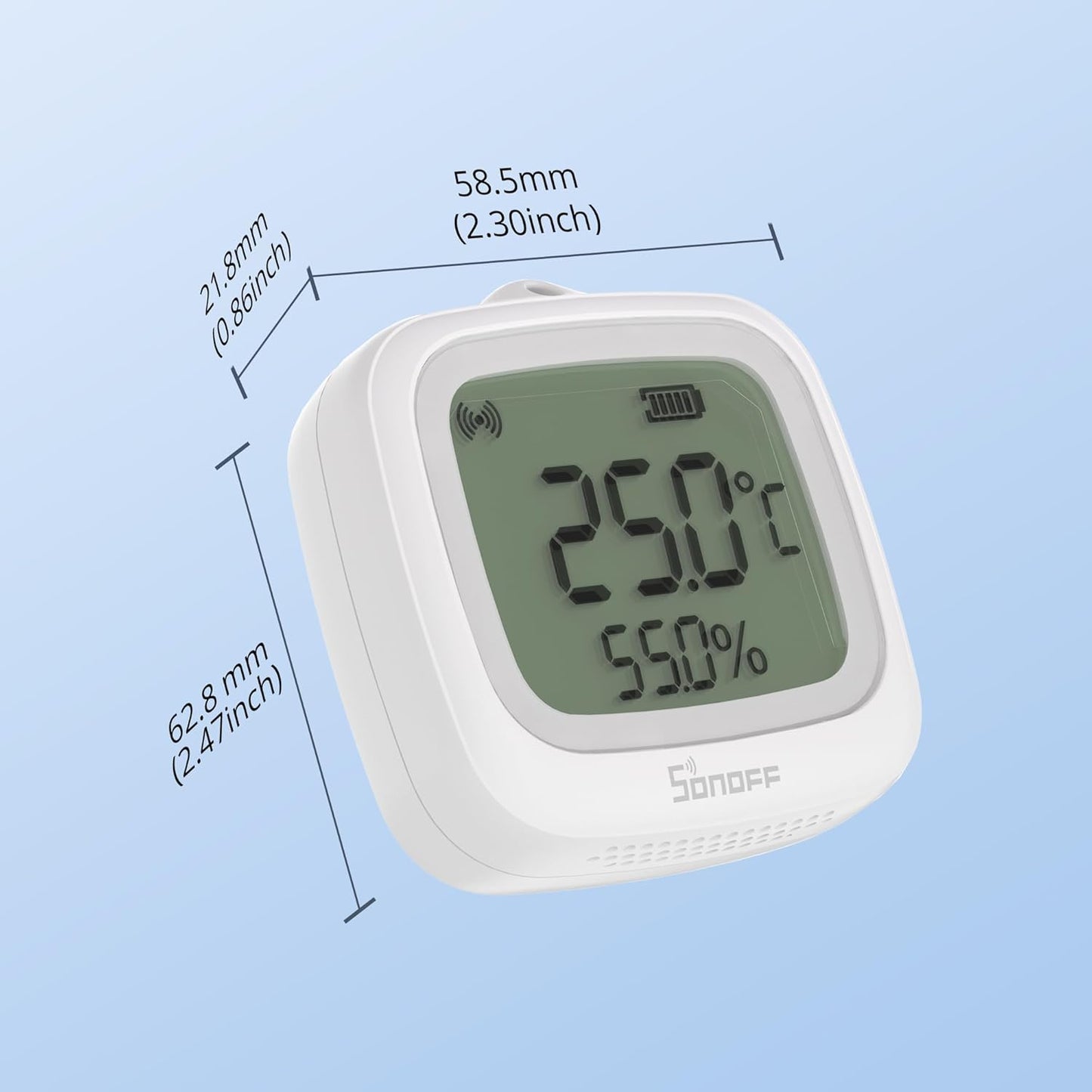 SONOFF SNZB-02WD IP65 Zigbee LCD Smart Temperature Humidity Sensor, Waterproof for Greenhouse/Bathroom, App Monitoring with Charts, Flexible Installation