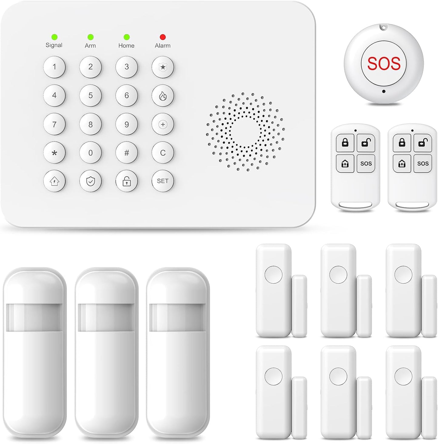 PGST Home Security Alarm System,Wireless Home Security Systems with DIY Expandable Door Sensor,Motion Detector,4G GSM/Tuya App Alerts,Compatible with Alexa for Villa,Apartment (A02F-US-D)