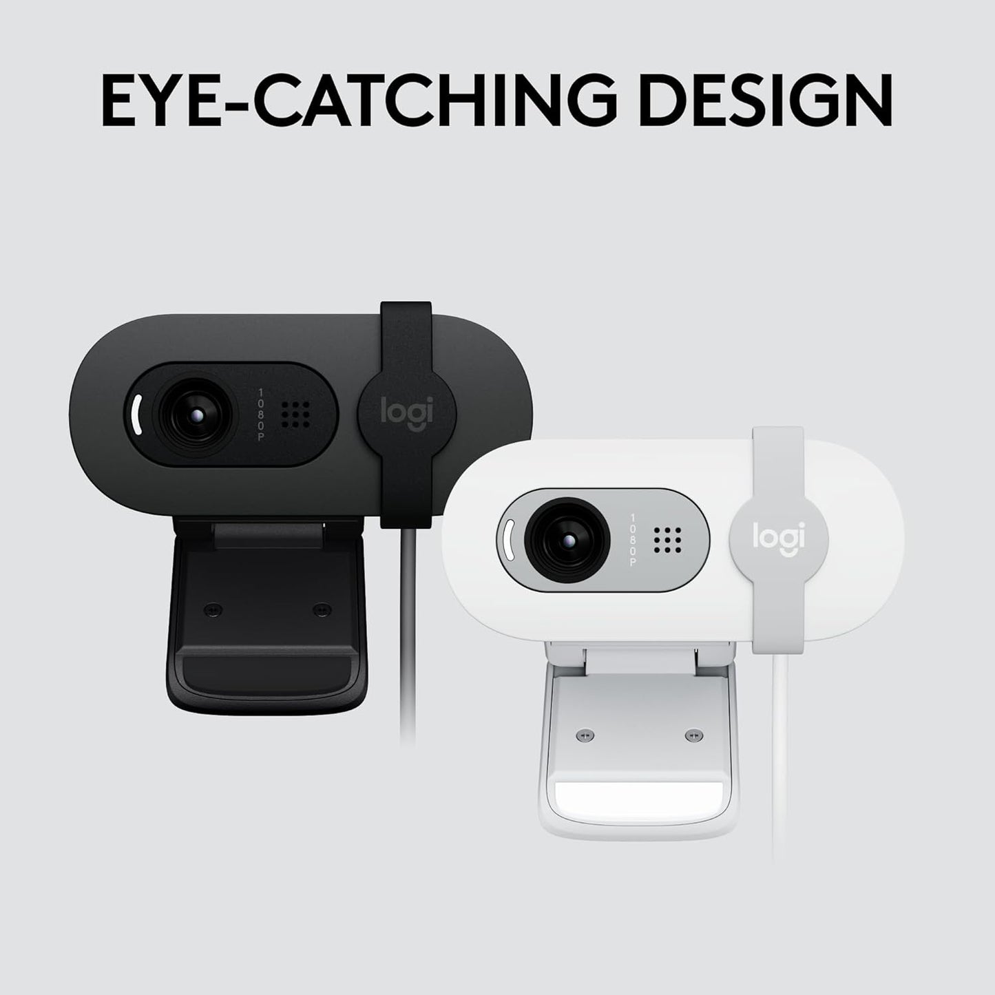 Logitech Brio 100 Full HD 1080p Webcam for Meetings and Streaming, Auto-Light Balance, Built-in Mic, Privacy Shutter, USB-A, for Microsoft Teams, Google Meet, Zoom and More - Off White (Renewed)