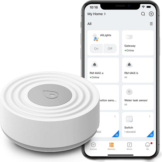 BroadLink Smart Water Leak Sensor – Wireless Flood Detector with App Alerts, Low Battery & Tamper Notifications, Requires BroadLink Hub, for Basement, Bathroom, Kitchen, Laundry Room