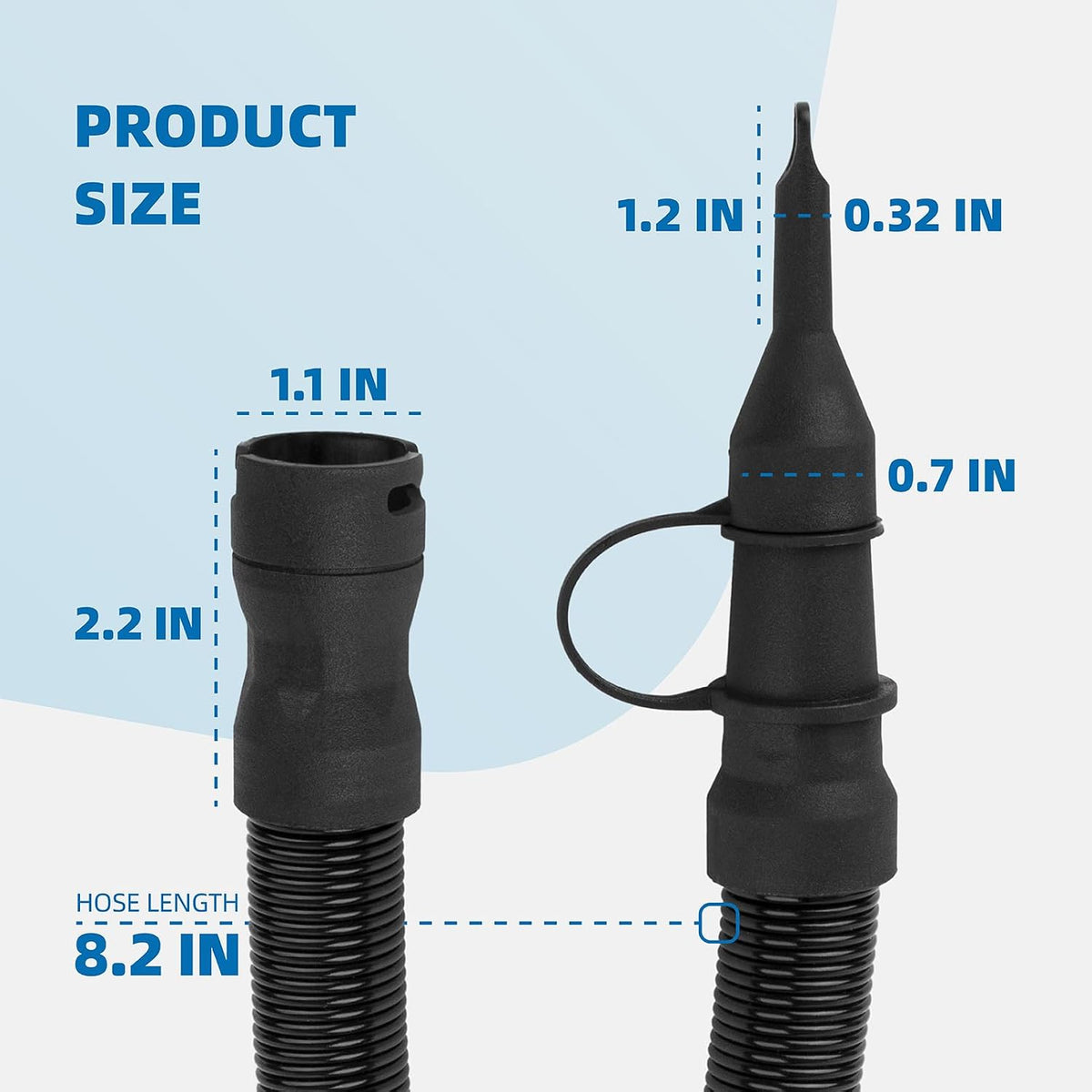 N582637 14” Air Inflator Hose Replacement with Safety Tips, Compatible with DeWalt DCC020IB, N769086 Air Compressor, Inflators, Tire Pump & Vacuum Accessories, Hose Assembly for DeWalt Inflator Parts