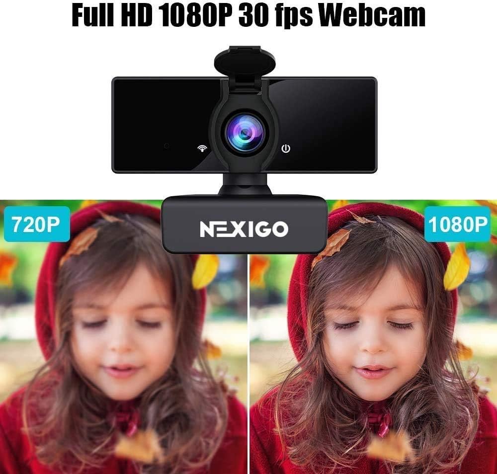 NexiGo N660 1080P Business Webcam with Dual Microphone & Privacy Cover, USB FHD Web Computer Camera, Plug and Play, for Zoom/Skype/Teams Online Teaching, Laptop MAC PC Desktop (Renewed)
