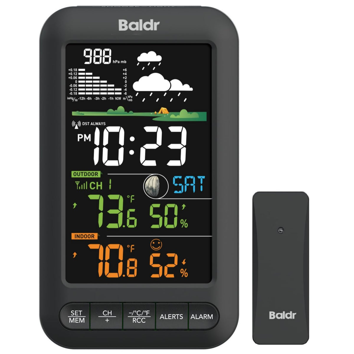 BALDR Wireless Indoor Outdoor Thermometer Weather Station Remote Sensor