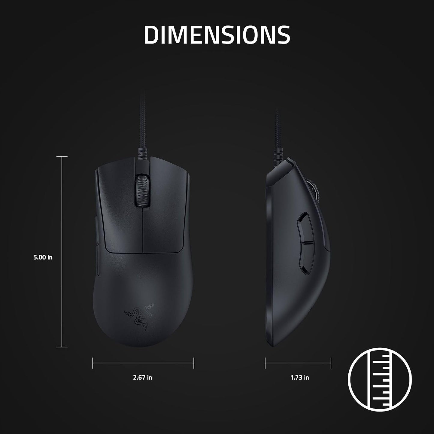 Razer DeathAdder V3 Wired Gaming Mouse, 8Khz, 59g, Black