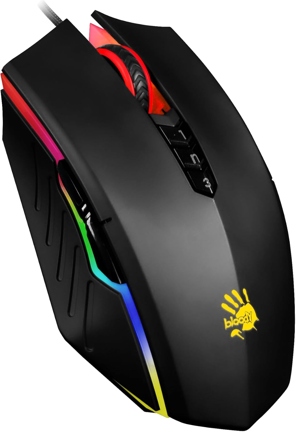 Bloody A70x Optical Gaming Mouse with Light Strike (LK) Switch & Scroll - Fully Programmable and Advance Macros (A70x-MatteBlack)