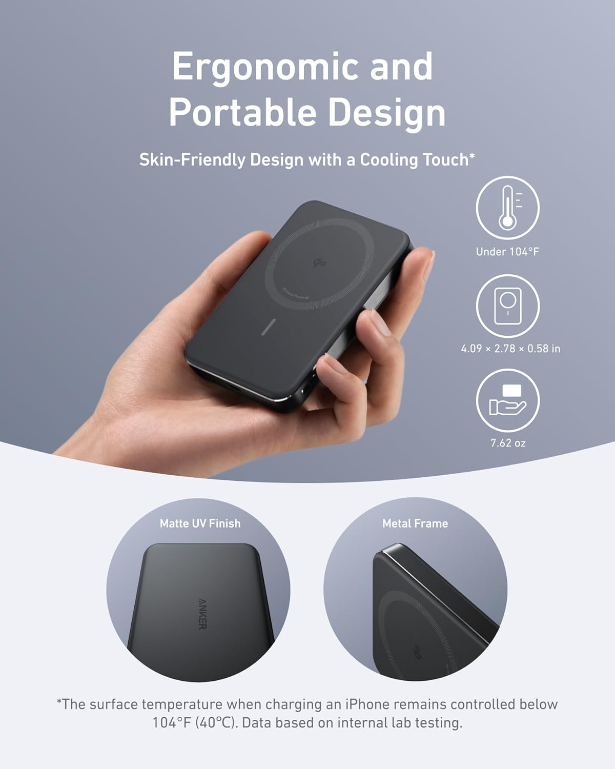 Anker MagGo Power Bank, 10,000mAh Qi2-Certified 15W Portable Charger | Slim and Fast MagSafe-Compatible Battery Pack, Ergonomic Design, for iPhone 16 /15 /14 /13 Series and More