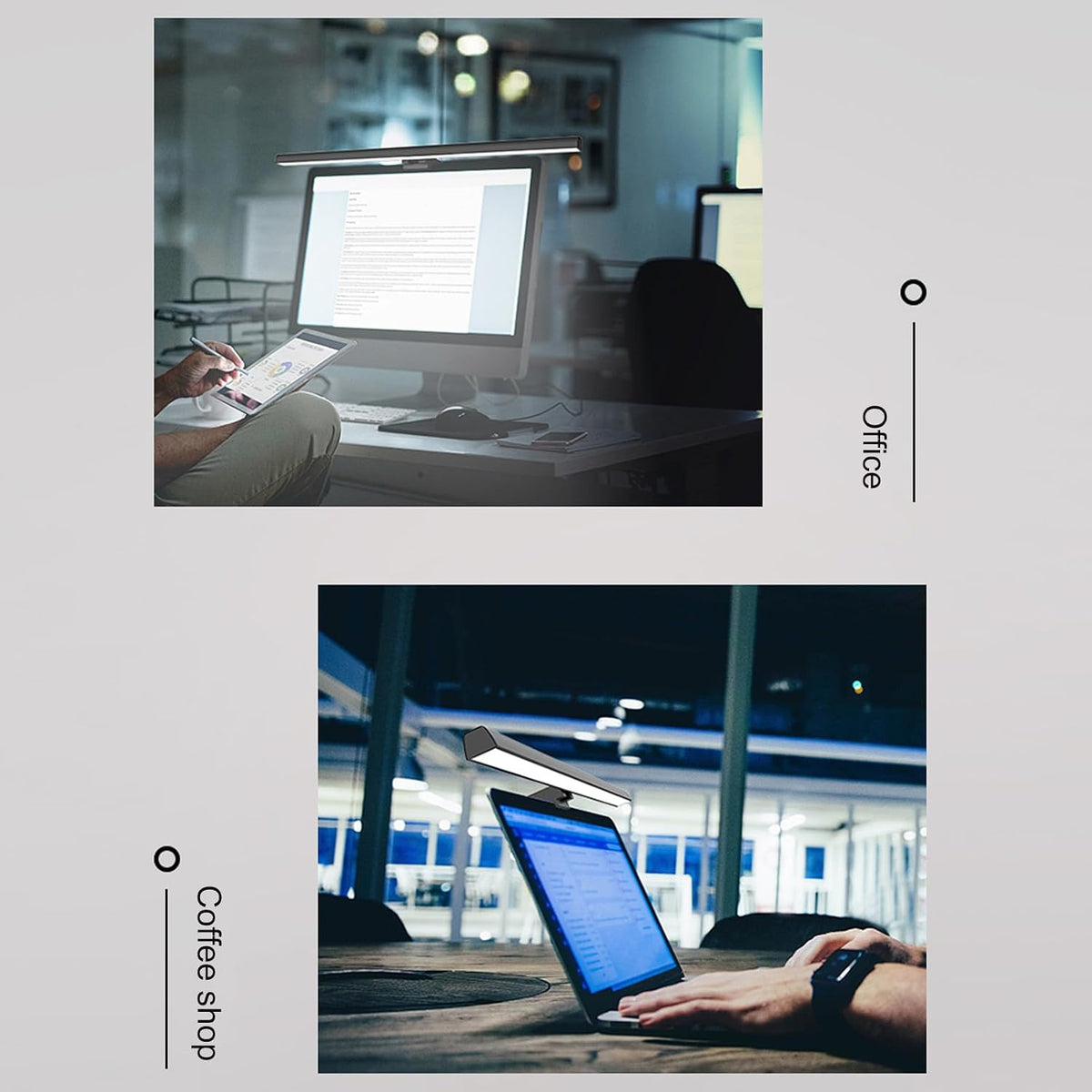 Computer Monitor Lamp, LED Screen Light Bar for Eye Caring, Stepless Dimmable, Touch Control, Office Monitor Light (White)
