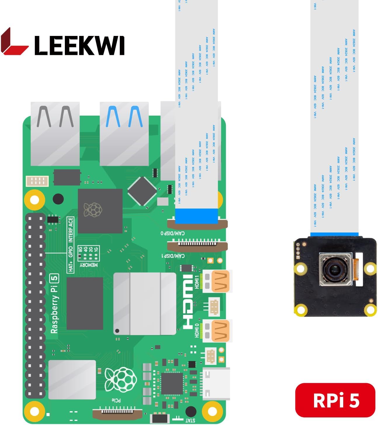 IMX519 Autofocus Raspberry Pi Camera for Pi 5, 4, Zero 2W, 16MP PDAF&CDAF High Resolution Camera Module, Compatible with Raspberry Pi Accessories
