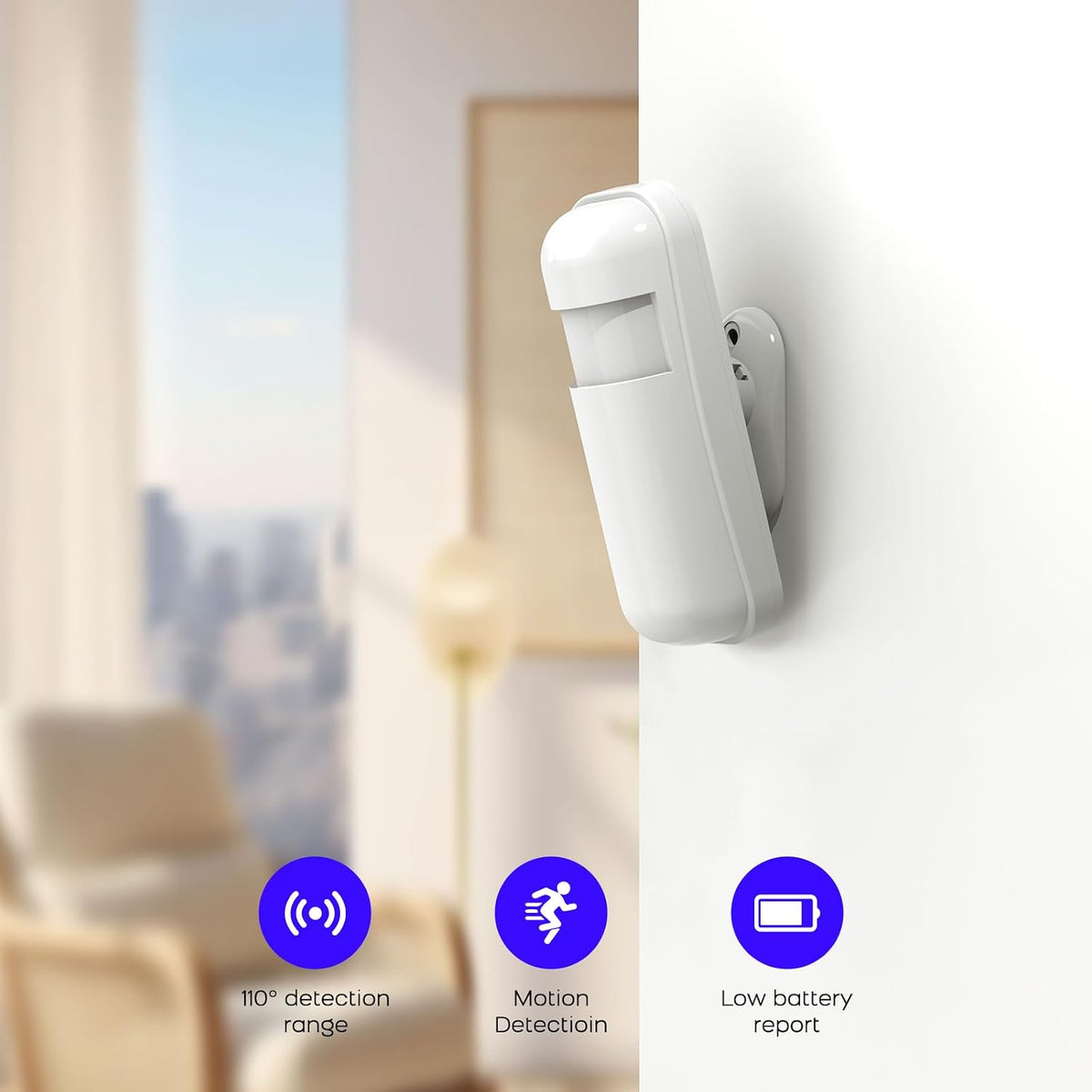 3 Pack Smart Infrared Home Intrusion Sensor,PIR Motion Detector Anti-Theft for All PGST A103F A105F A107F A108F A519W Home Alarm System
