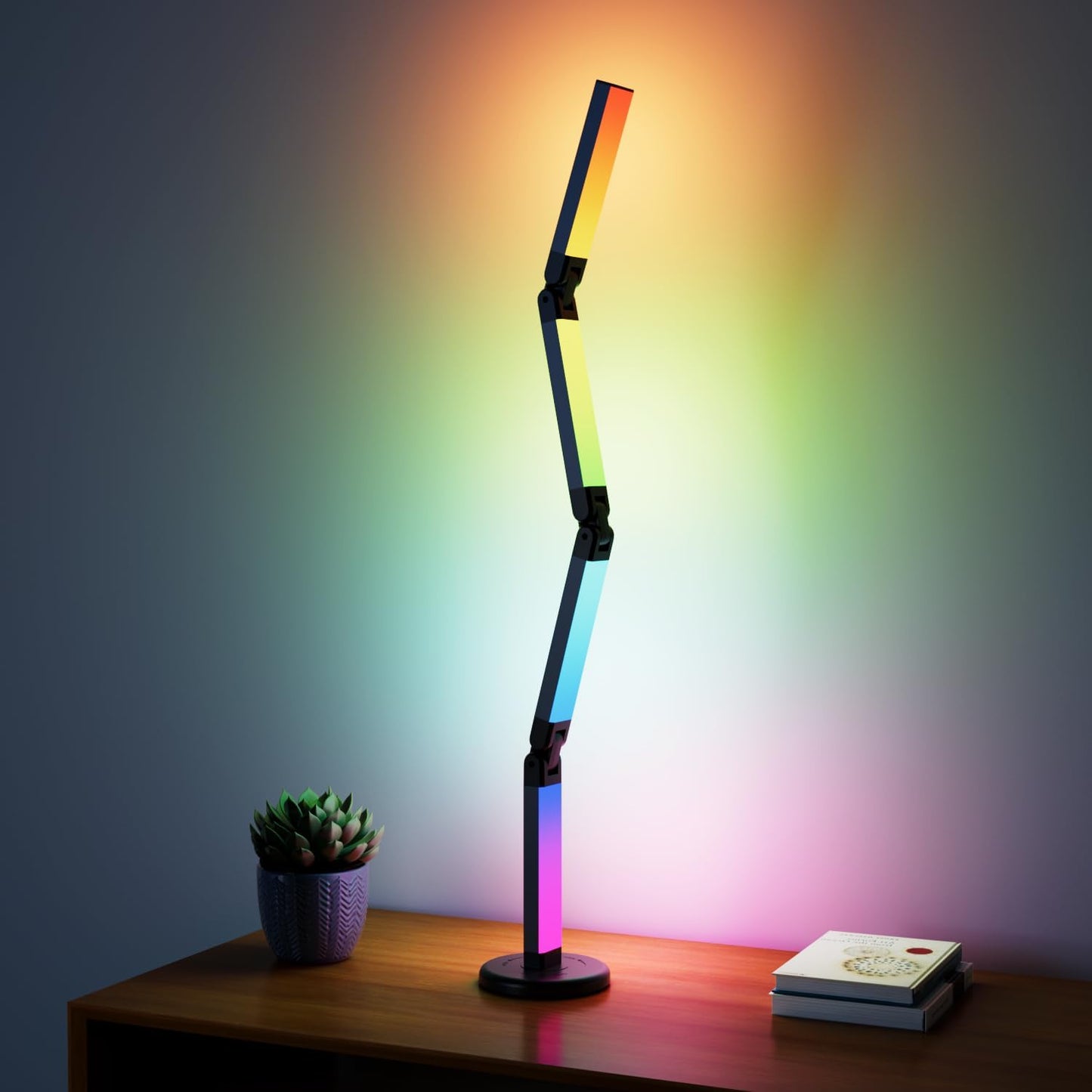 Led Desk Lamp with Atmosphere Lighting, Smart RGB LED Desk Lamp | Music Sync and 16 Million DIY Colors, Foldable Lamp with Dimmable and Timer, Modern LED Lights for Desk, and Gaming Rooms